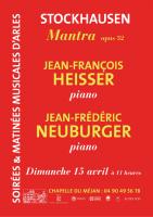 Soirées et matinées musicales d'Arles : Jean-Frédéric Neuburger et Jean-François Hesser