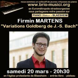 Récital de Piano de Firmin MARTENS - "Variations Goldberg de Bach"