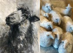 Colette Simonnet  « Revenons à nos moutons » Dessin et sculpture